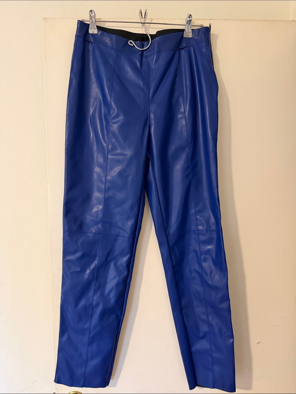 Women's Royal Blue Faux Leather Pants